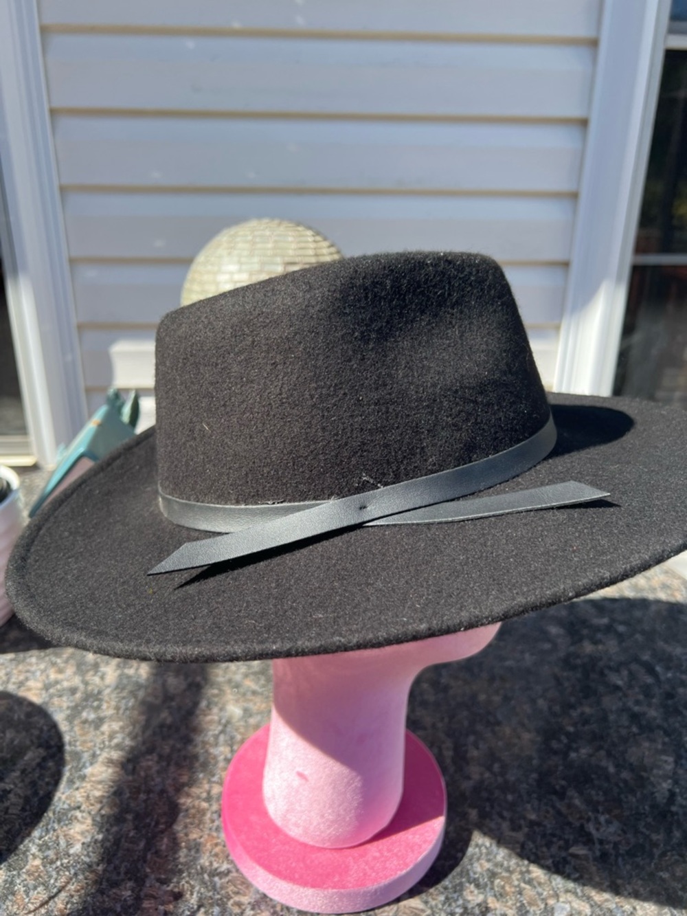 Black Rancher Hat 100% Wool One Size Unisex